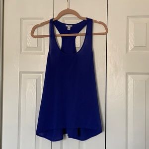 Royal blue sleeveless blouse
